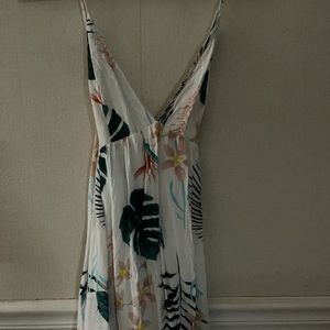 Palm leaves midi dress